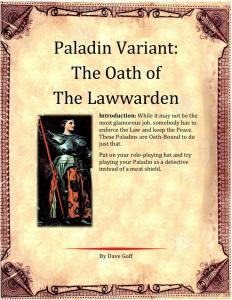 D&D 5E Paladin Variant - Lawwarden