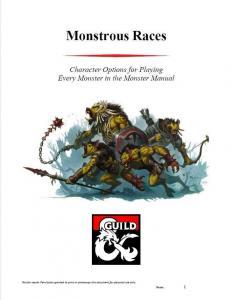All of the Monster Manual monsters as D&D playable races